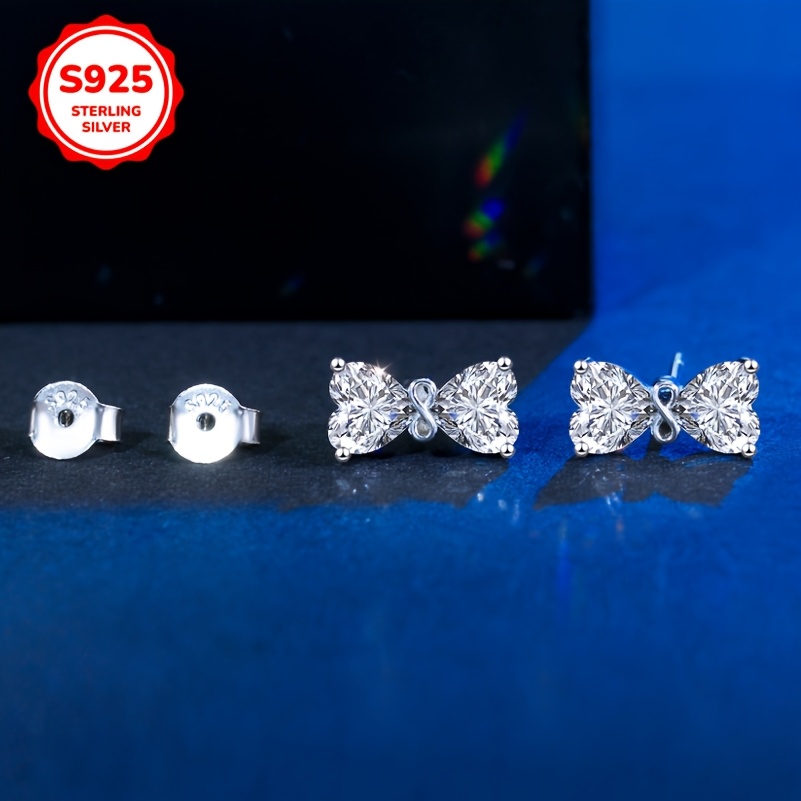Women's 925 Sterling Silver Knot Flower Charm Earrings